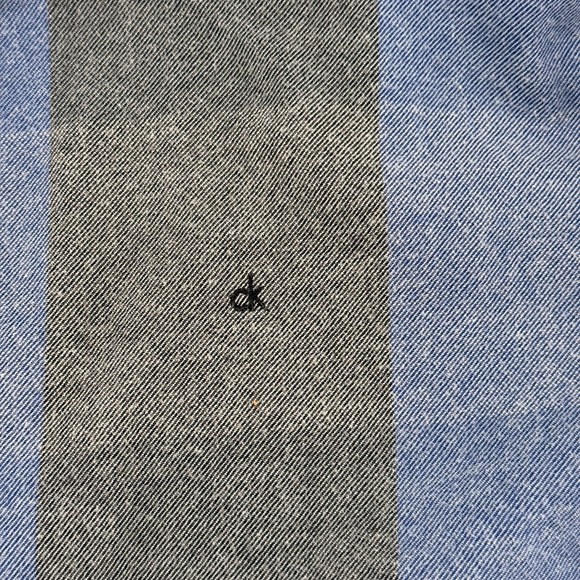 Calvin Klein Mens M Slim Fit Light Flannel Blue Gray Plaid Long Sleeve - Picture 9 of 10